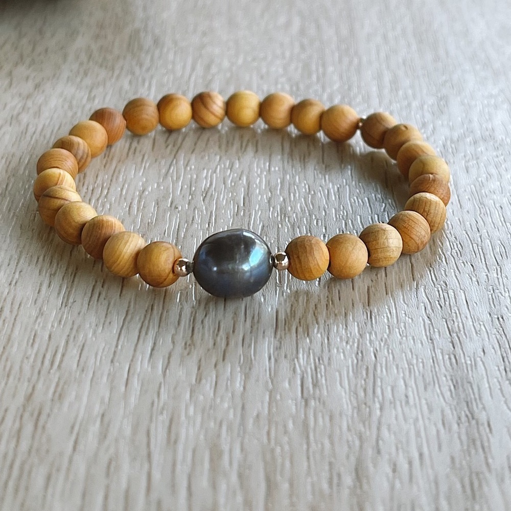 Sandalwood & 14k GF BEADS Diffuser Bracelet